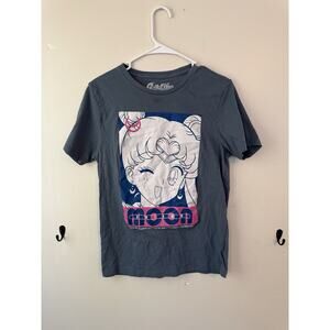 Sailor Moon Graphic T Shirt Men's XL Short Sleeve Used Gray